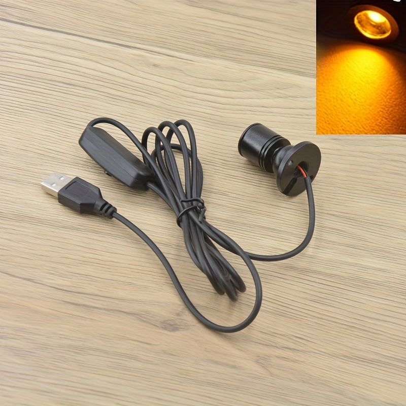 Jewelry light USB mini small spotlight, 5V decorative ambiance light color light, Christmas small lamp, Halloween creative handmade light, accent wall light, surface-mounted non-waterproof, figure cabinet spotlight, model modeling light