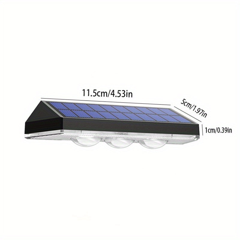2 Solar Outdoor Courtyard Lights - 8 Color Changing Modes (3 LED Beads), Wall Washing Light, Suitable for Garden, Courtyard, Porch and Garage Decoration, Easy Installation