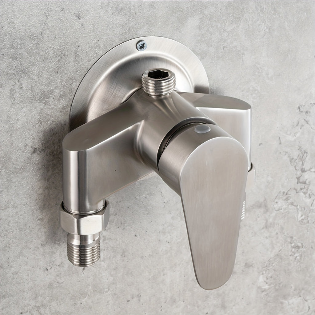 Stainless Steel Shower Faucet - Hot & Cold Water Mixer, Brushed Finish Minimalist Design Wall Mount Shower Valve for Bathroom & Shower