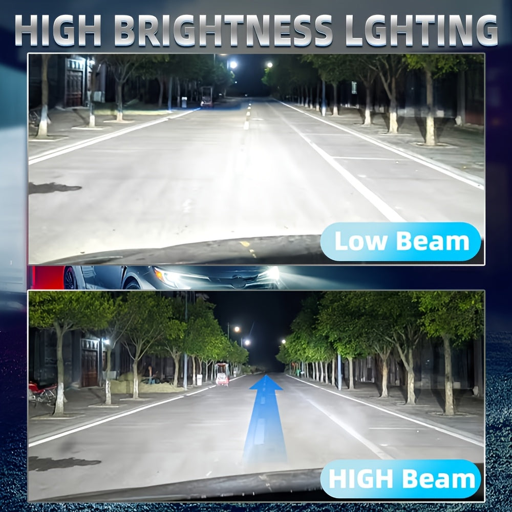 自动化2PCS LED汽车车灯-H4/9003/HB2-58500LM,6500K冷白灯，汽车大灯，适用各种环境，超高冷却风扇，采用CANbus即插即用系统，无需电池，远近光