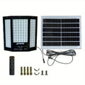 2026 New 1Pc Easy-to-Install Solar LED Searchlight, 210° Ultra-Wide Angle Exterior Wall Light, Dusk-to-Dawn Porch Light with Remote Control and Timer Function, Perfect for Porch/Courtyard/Street/Construction Site/Commercial Area Lighting