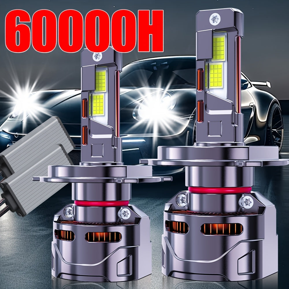 2-Pack Car LED Headlights H1, H4, 9003, HB2, H7, H18, H11, H9, H8 | 1000% Brighter, 330W High Power Bulbs, 60,000 LM, with External CANbus Driver, No Battery Included, Long-Lasting High Speed