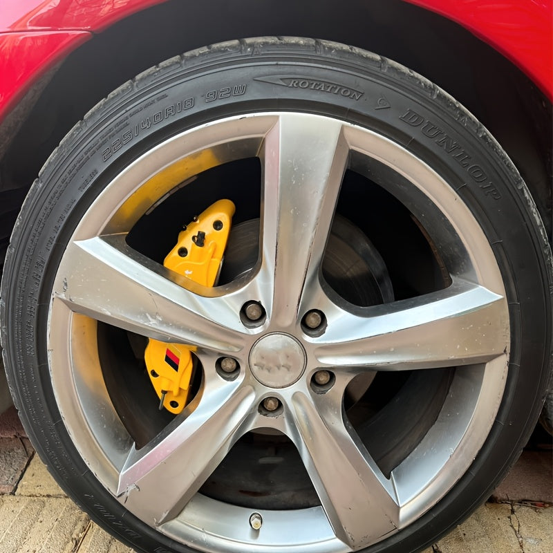 Screw-Fixed ABS Plastic Brake Caliper Cover Set, 4 Pieces, with Motorcycle Sports Logo, Car Styling Accessory