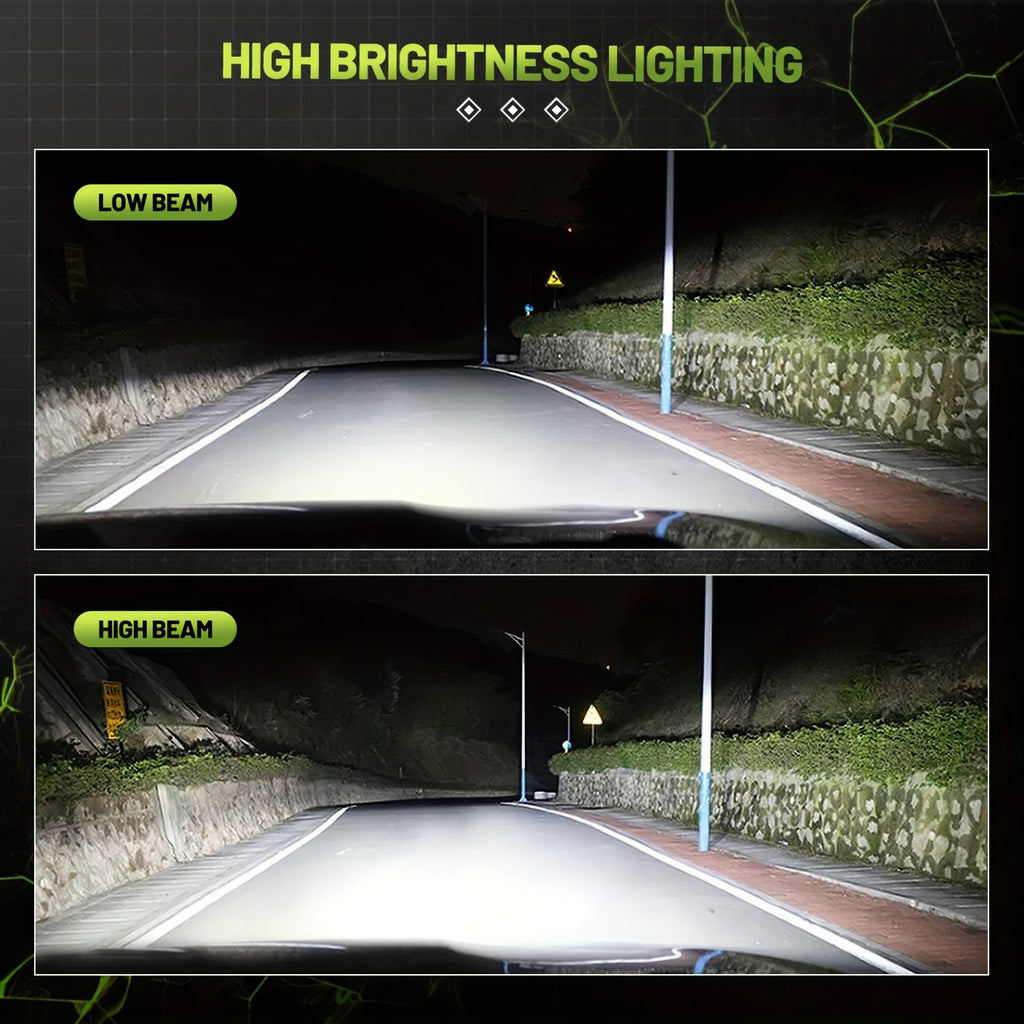 2-Pack H4 H7 LED Car Headlight Bulbs, Canbus Compatible, Including H11, H1, H3, HB3 9005, HB4 9006, 9012, Hir2 9007, and H13. Features 4 Copper Tubes, Emits 6000K White Light, for 12V Vehicles, No Battery Included