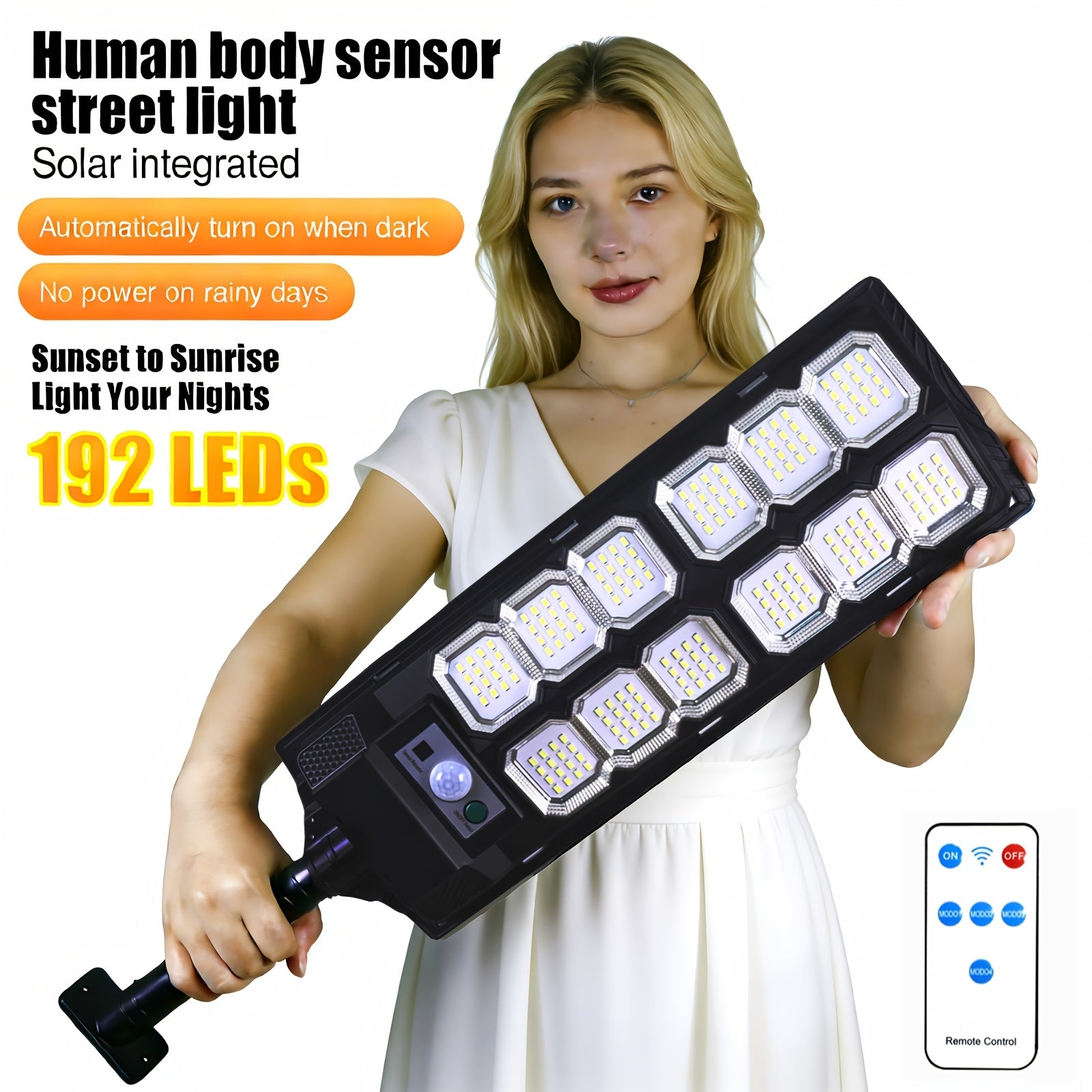 Outdoor Solar Wall Light with Motion Sensor Lighting, LED Cool White Solar Flood Light, High Brightness Solar Street Light, Larger Solar Panel, Easy Installation, Super Bright, Automatic ON/OFF, for Porch, Patio, Garage, Fence, Pathway, Wall