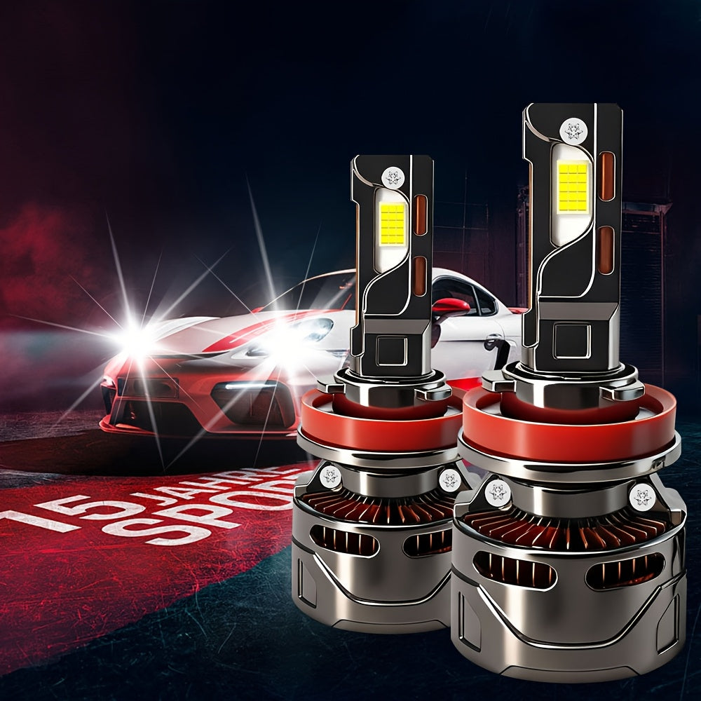 2-Pack H4 H7 9005 9006 H11 H1 H13 Headlight LED Car Headlights, 500% Super Bright, Canbus External Driver, 52500LM, Ultra-Long Life Fast Cooling Fan - B13, No Battery Included