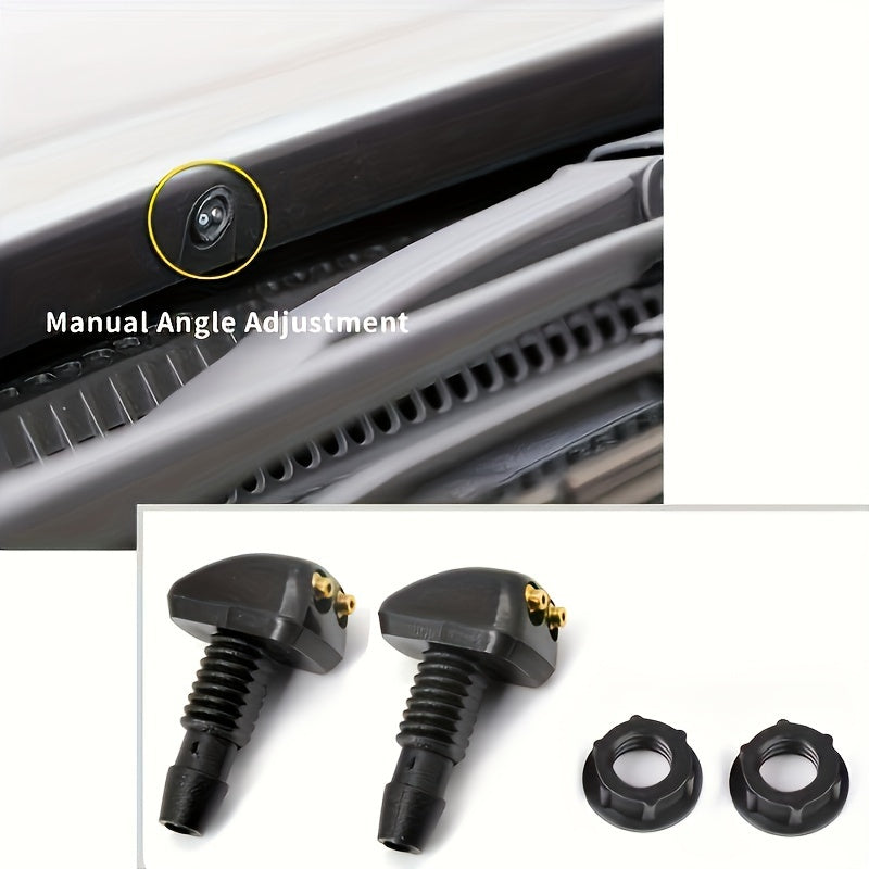 2-Pack Car Windshield Washer Nozzle - Durable Nylon Material, Fits Most Car Models, Upgraded Version, Wiper System