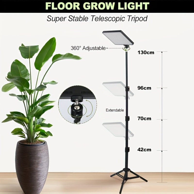 Indoor Plant Grow Light, 286 LED Full Spectrum Floor Lamp, Tripod Design, Large Desktop Grow Light with On/Off Switch, Height Adjustable, Ideal for Indoor Plant Cultivation