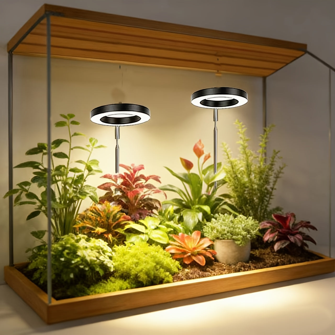 LED Plant Grow Light, USB 1-to-1/1-to-2 Dual-Spec Lighting, Timer/Stepless Brightness/3 Light Modes, Sunlike Full Spectrum, for Indoor Small-Medium Plant Seedling Cultivation