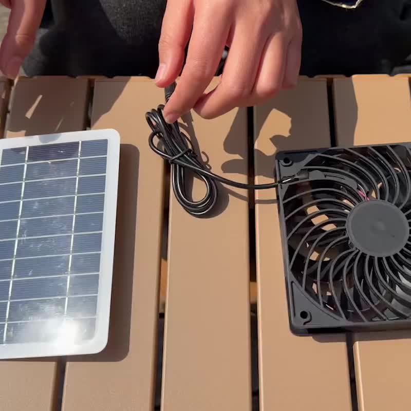 1 Piece Solar Panel + Fan, Solar Powered Electric Fan Without Battery, Detachable Solar Panel, Ideal for RV, Camping, Chicken Coop, Greenhouse, Shed, Pet House and Window Installation