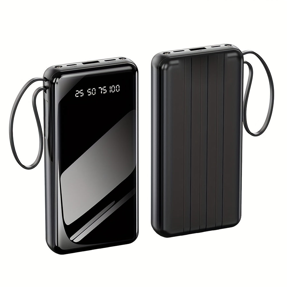 40000mAh/ 50000mAh 電力銀行便攜式充電器 2.1A 快速充電外部電池包電力銀行帶有電纜 LED 燈兼容智能手機，適用於 for iphone、 for iPad、 for Samsung 和市場上大多數智能裝置