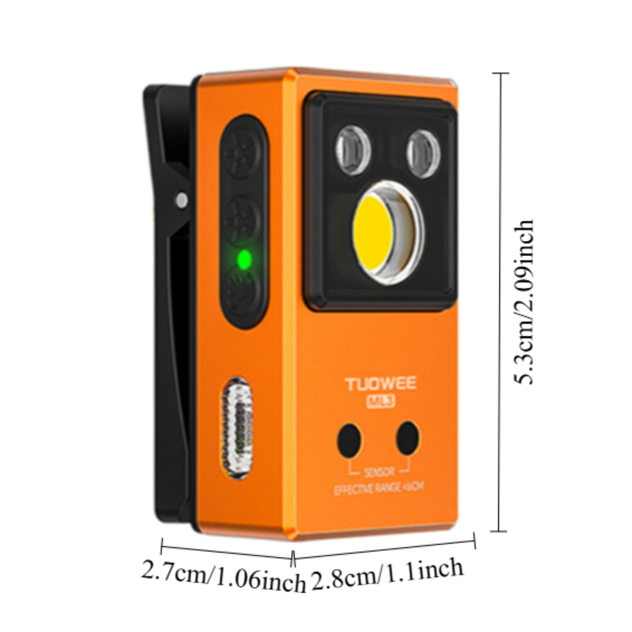 Induction LED Work Light, Rechargeable Clip-On Flashlight with COB and Side Light, Auto On/Off Handheld Lamp, Ideal for Camping, Car Repair, Hiking and Night Patrol