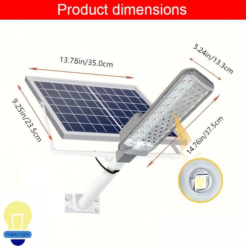 High Power Solar Street Light, Solar LED Wall Light with Remote Control 6000mAh Battery, Smart Light Sensor, Automatically Switches 252 Bright LED Bulbs, Perfect for Courtyard, Garden, Lawn, Private Driveway, Garage, Walls, Fields, Wall Mounting