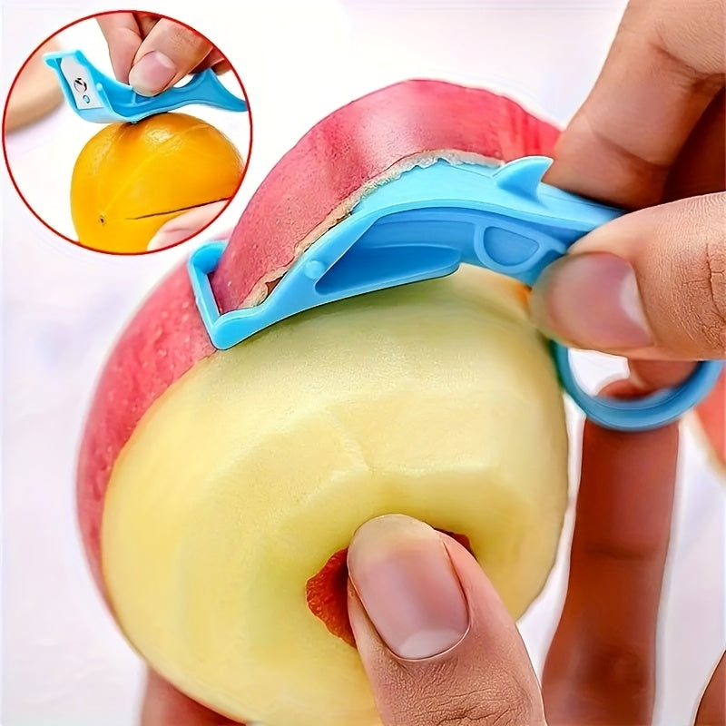 1PC Dolphin Thumb Apple Peeler, Creative Fruit Peeler for Apple Pear Orange Skin Remover Kitchen Tool
