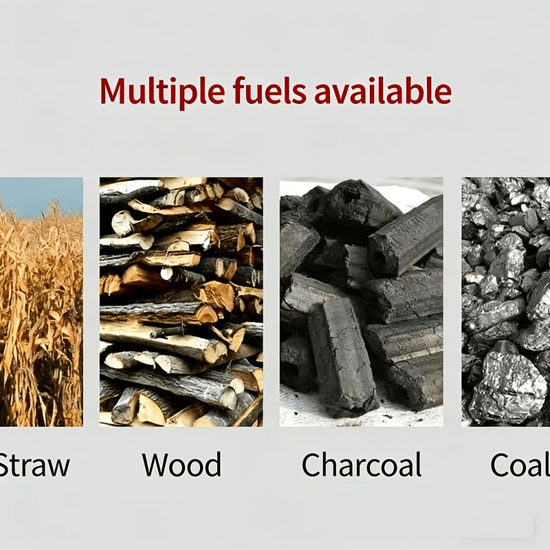 Large Wood Burning Stove, New Rural Multi-Functional Portable Wood Cooker for Iron Pot, Heating Stove