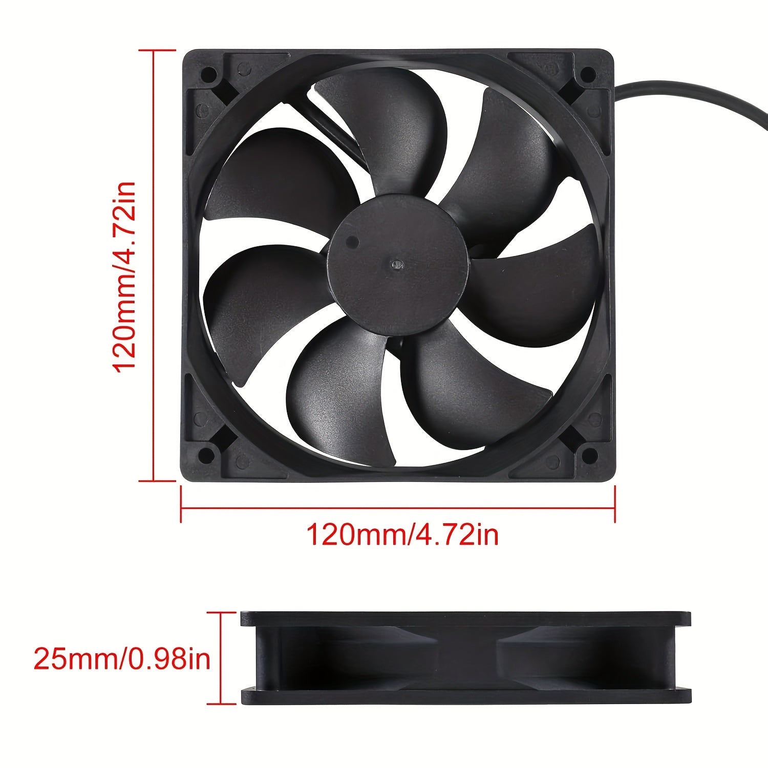 5V USB Silent Brushless Cooling Fan, Perfect for PC Case, CPU, Router and 3D Printer Heat Dissipation, Available in 5010, 6010, 8010, 8015, 8025, 9225, 12025 and 4.72 Inch Sizes
