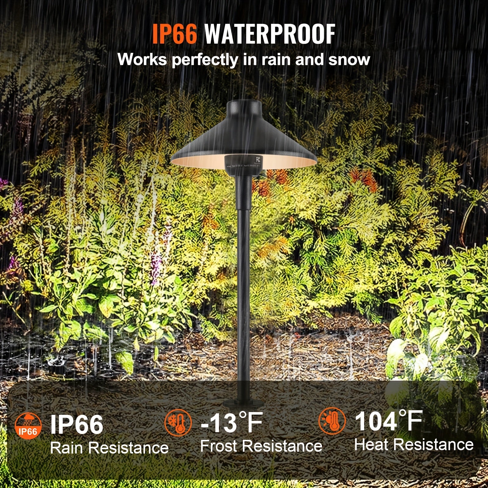 VEVOR 8/12 Pack Low Voltage Landscape Path Lights, 3W 210LM 12V-24VAC/DC Outdoor LED Pathway Lighting, 3000K Warm White Walkway Lights with Quick Connector, IP66 Waterproof for Courtyard Garden Sidewalk