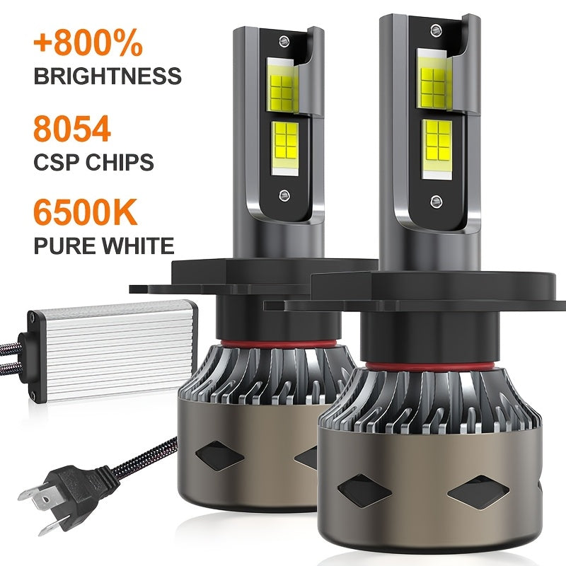 2Pcs H11 H4 H7 H1 Super Bright Car LED Headlight Bulbs Canbus LED Car Headlights 30000LM Mini Car LED Light Extra Large LED Chips Ultra Durable