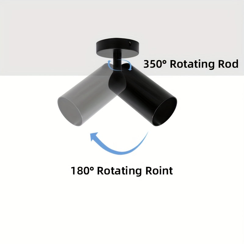 GU10 Base Modern Spotlight, Black/White, 350° Rotatable Ceiling Downlight, Indoor Focus Lighting Fixture for Clothing Store Showroom Kitchen Hotel Art Display, Bulb Not Included
