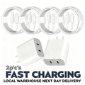 6-Pack Charging Bundle: 2 Fast Chargers + 4pcs 39.37Inch Cables | Universal Compatibility for Most Phones, Lightning Connector