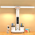 Foldable Desk Lamp, Fan & Clock, Rechargeable