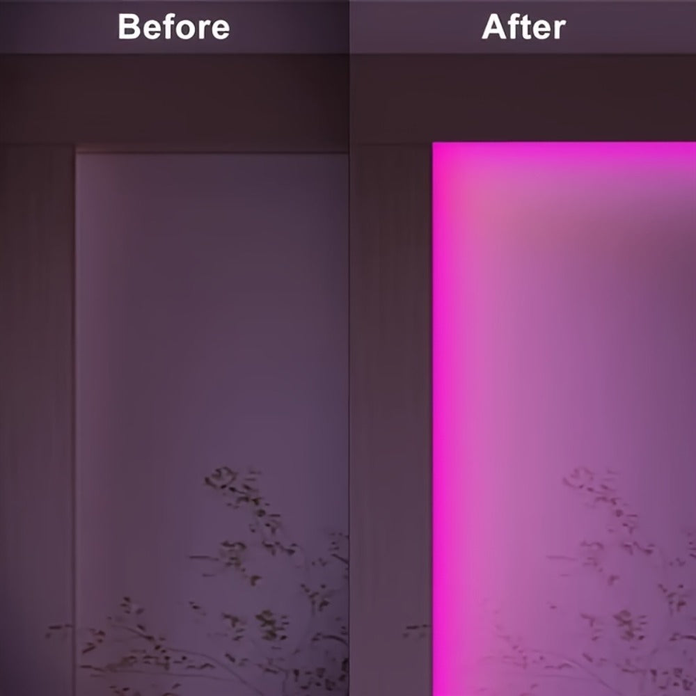 LQHZMYY Rog霓虹灯可弯曲可变色可diy裁剪的多功能RGB LED霓虹灯条 带遥控器 - USB供电，多色游戏与卧室装饰照明|电脑外接配件，适合多种场景，节日派对优选