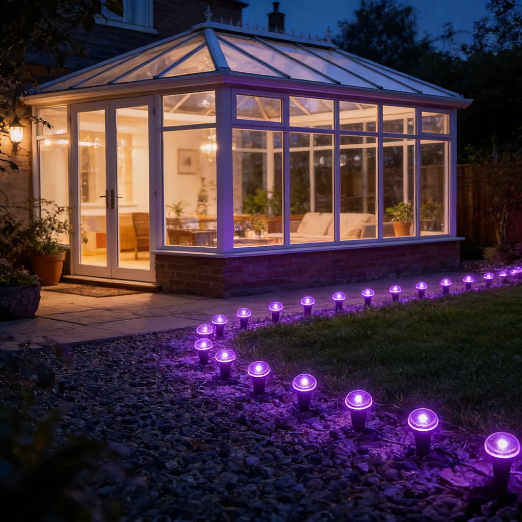 30 LED Solar Garden Light, Purple Fairy Light, IP44 Waterproof Durable, Ground Insert Outdoor Garden Lamp, Decorative Lighting for Walkways, Lawns, Camping Parties etc.