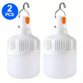 2 smart rechargeable USB LED bulbs with motion sensor and emergency backup lighting, 3 lighting modes (dimmable night light emergency light), USB powered LED bulb with hook, energy-saving, suitable for home, camping, lantern