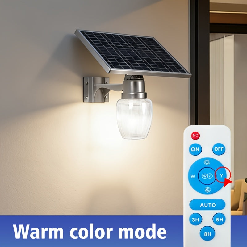 1 Piece Solar Street Light, Remote Control Light Control LED Solar Light, Adjustable Color Temperature 6500K/4000K/3000K Courtyard Light, Perfect for Parking Lots, Courtyards, Gardens, Villas, Outdoor Solar Courtyard Light