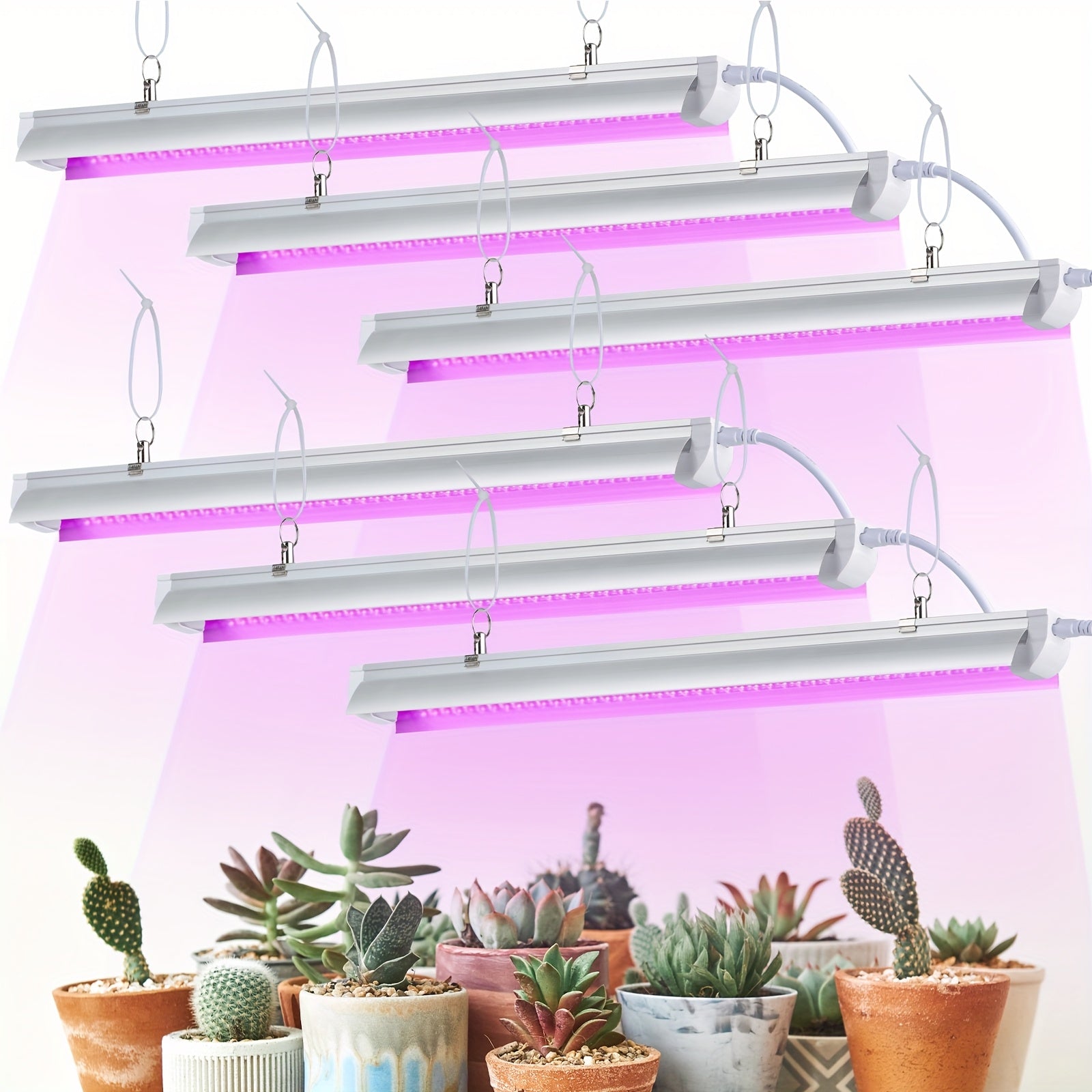 Indoor Plant Grow Light, 4ft T8, 270W (6 x 45W, 1620W Equivalent), Full Spectrum Sunlight Plant Light, LED Indoor Plant Grow Light for Greenhouse, 6-Pack