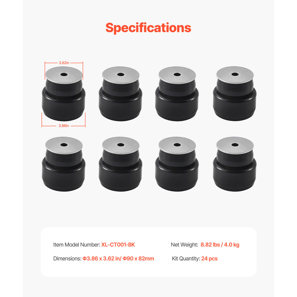 VEVOR Body Mount Bushing Kit, Compatible with 1999-2014 Chevrolet Silverado and Sierra 1500/2500, 24 Piece Set