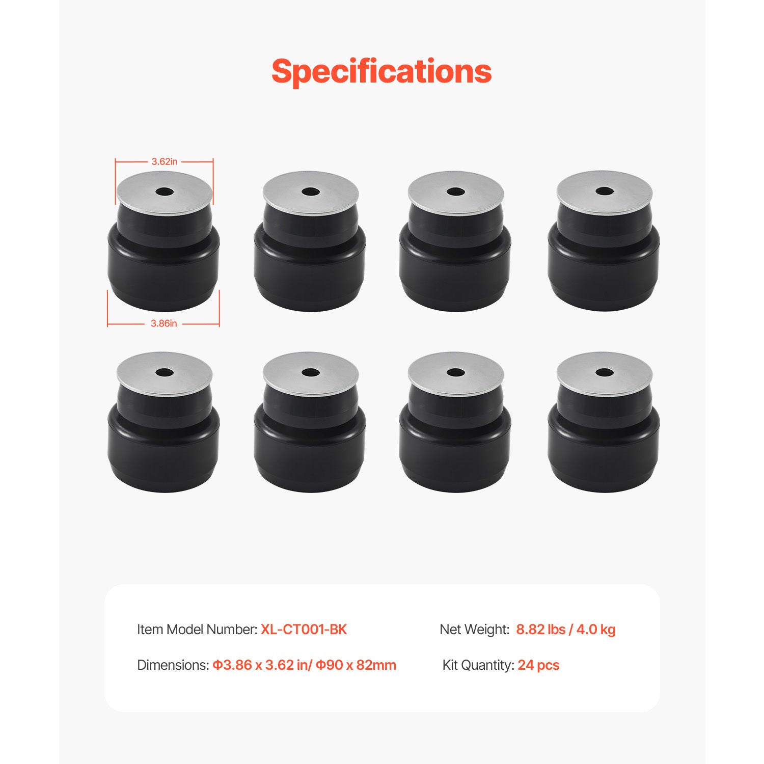 VEVOR Body Mount Bushing Kit, Compatible with 1999-2014 Chevrolet Silverado and Sierra 1500/2500, 24 Piece Set
