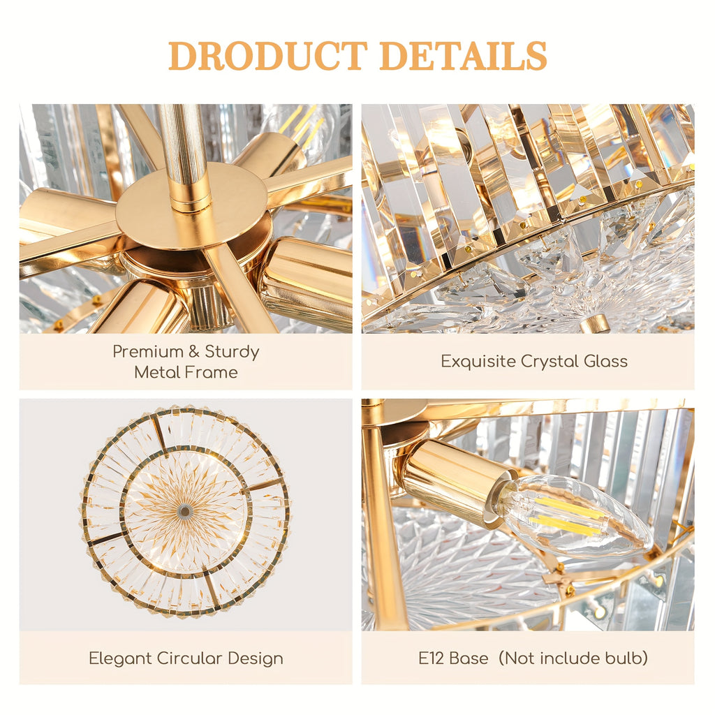 Modern four-light drum pendant light, suitable for dining room, living room or kitchen island