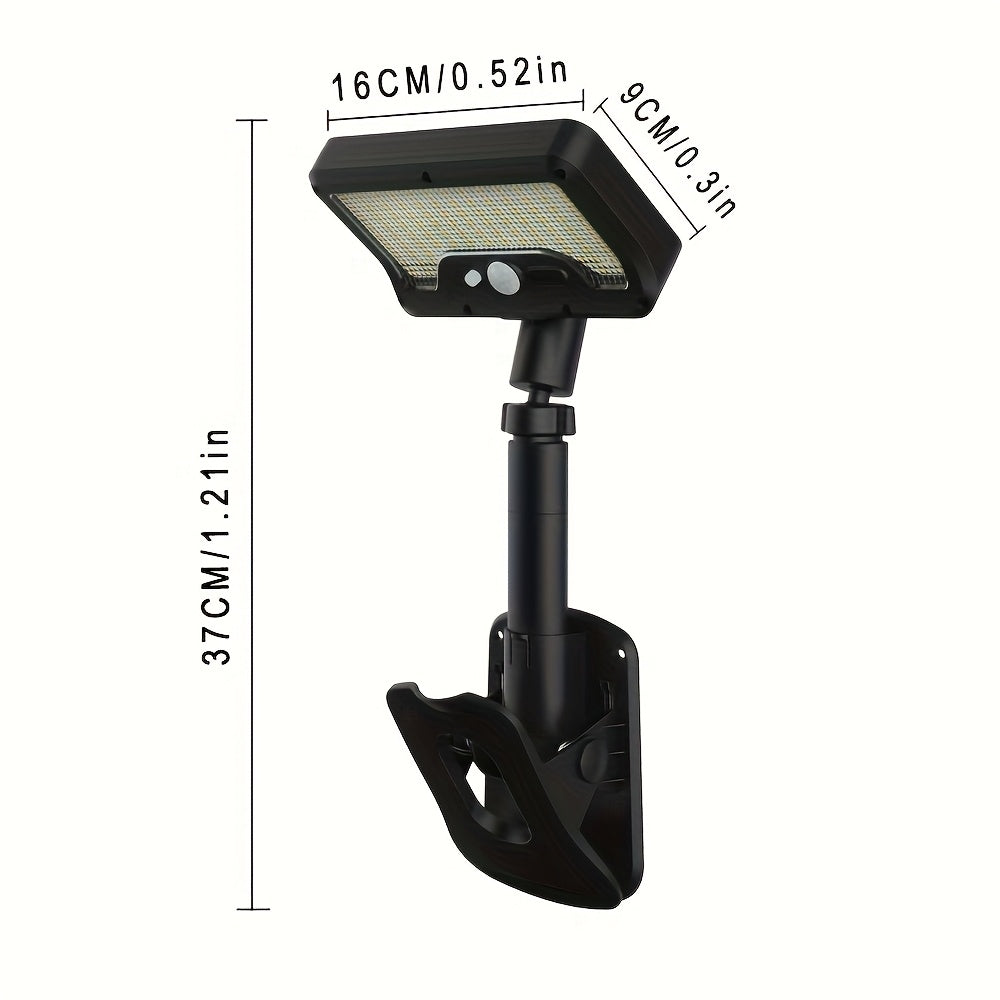 Solar Light Outdoor Courtyard Light Street Light Clip-On Light - Easy Installation - Suitable for Various Shelves, Fences, 360° Rotatable Adjustable, 1500mAh