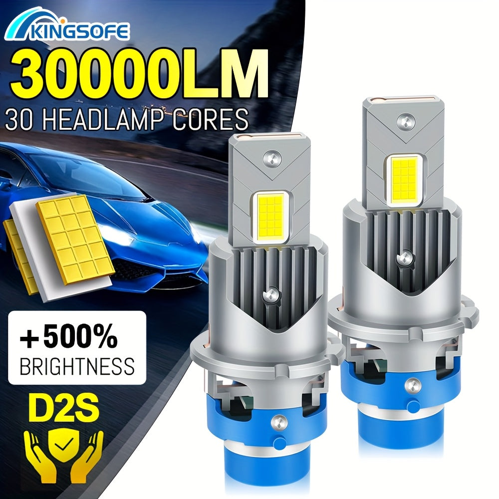 Input: D2S LED Canbus LED D4S Dual-Side 3570 30pcs CSP Chip Liquid LED Lamp 1:1 Size 6500K White Light 12V Plug-and-Play 24V, Output