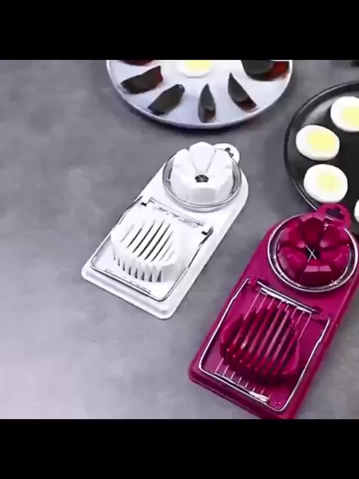 1PC Household Multifunctional Egg Slicer, 2-in-1 Egg Cutter Divider Dicer Slicer for Hard Boiled Eggs, Kitchen Gadget