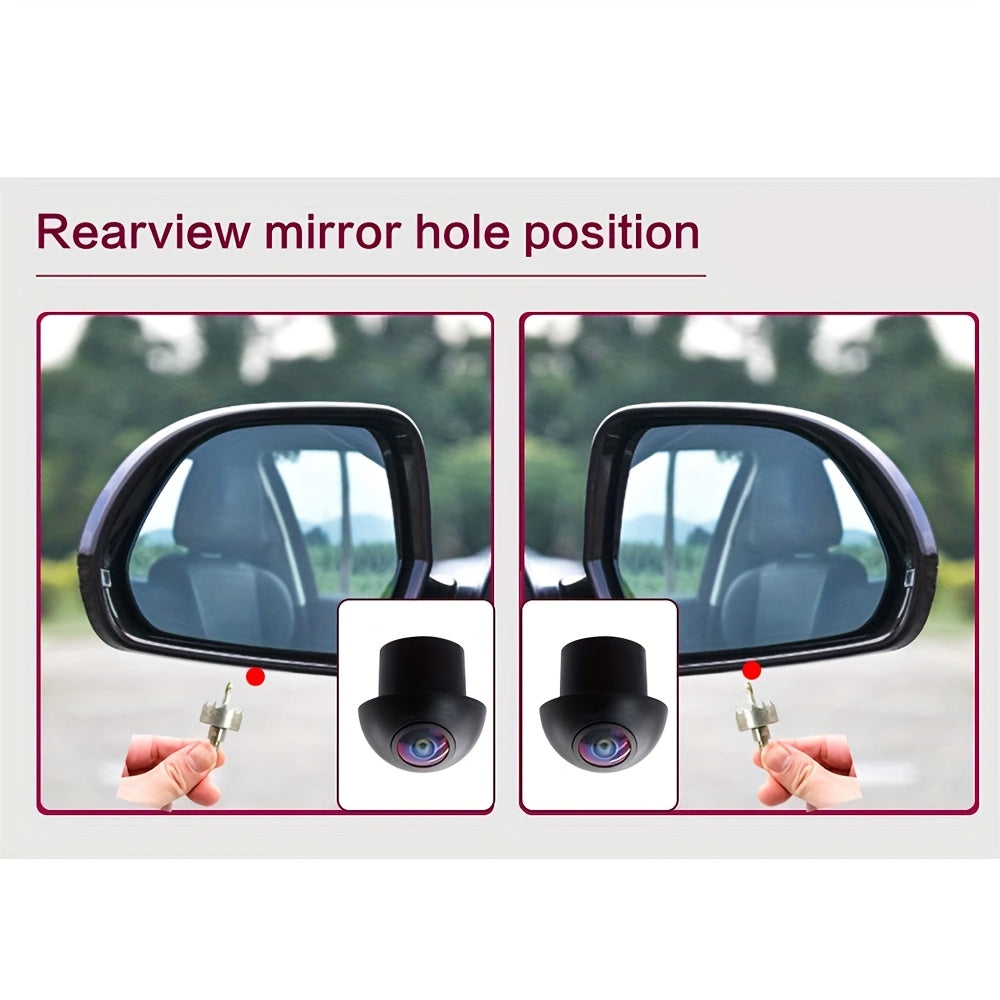 360 Degree Panoramic Night Vision Camera, Supports AHD 1080P/720P Switching, Compatible with Android Car Systems, Driving & Parking Assist Camera and Reverse Image