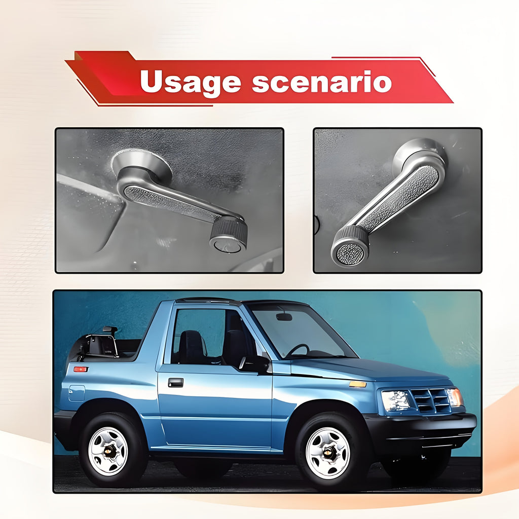 2-Piece Manual Window Crank Handle Set, Driver & Passenger Side Replacement Handles for 1992-1998 Geo, Chevy Tracker, SUZUKI, Window Regulator for Most 4-Wheel Vehicles, Left/Right Operation, Non-Electric