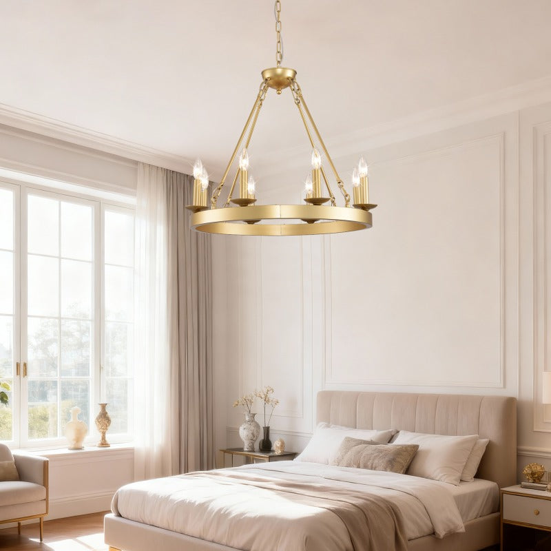N-shaped lampshade, farmhouse modern style small round lampshade, suitable for living room, kitchen island, foyer, bedroom, dining room, ceiling flush mount / pendant type, gold - E12 - bulb not included