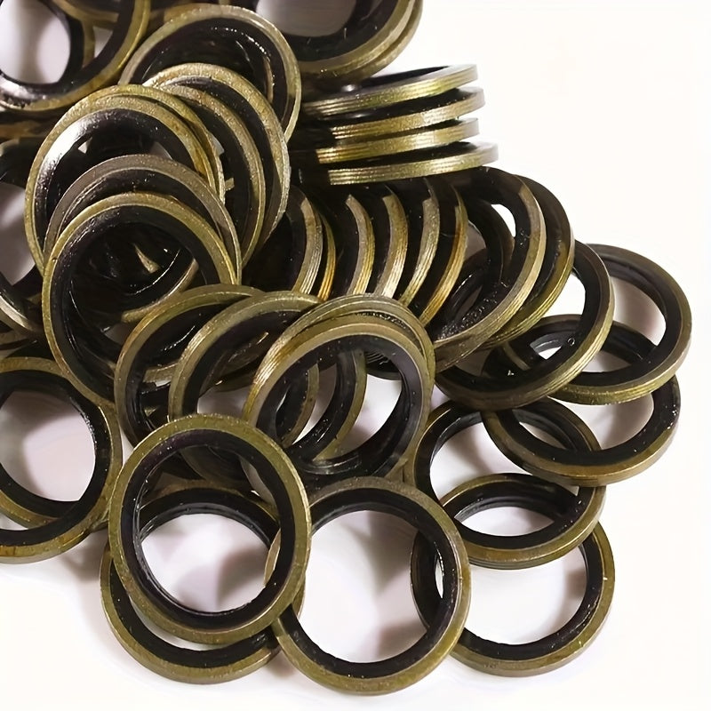 130-Piece Oil Drain Plug Gasket Set for Automotive - Includes Drain Bolt Washers, Rubber Gaskets & Replacement Seals in Sizes M6, M8, M10, M12, M14 & M16