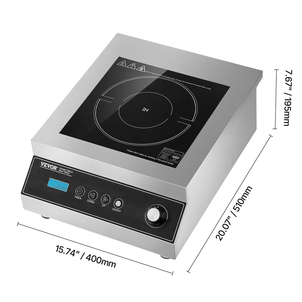 VEVOR Portable Commercial Induction Stove 5000W Countertop Stove Hot Plate