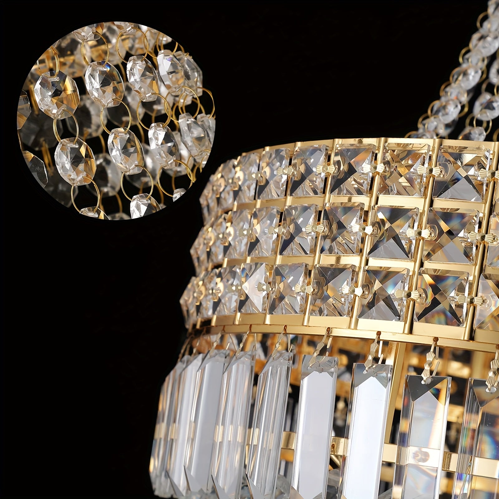 1 piece modern empire crystal chandelier, natural copper finish luxury chandelier for living room, dining room, bedroom, staircase, foyer, hallway