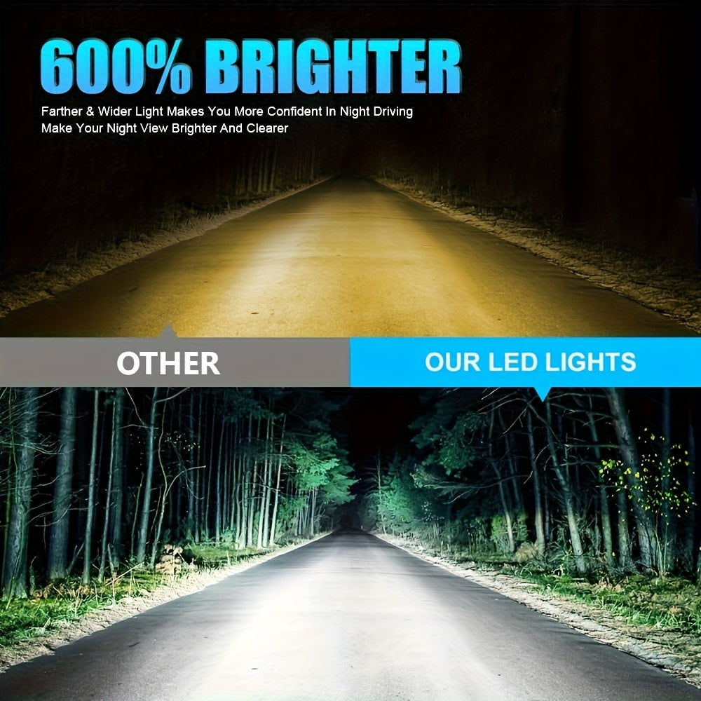 路普奥 H4 LED 头灯灯泡 - 40000LM，600% 更亮6500K 冷白光，双铜散热片，涡轮冷却，可兼容Canbus，12V-24V，铝制，2件装