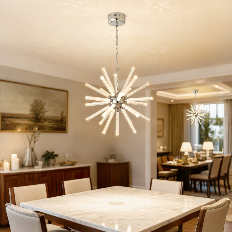 24-light bubble column pendant light, adjustable hanging lamp, living room dining room decorative light, hotel project lighting fixture