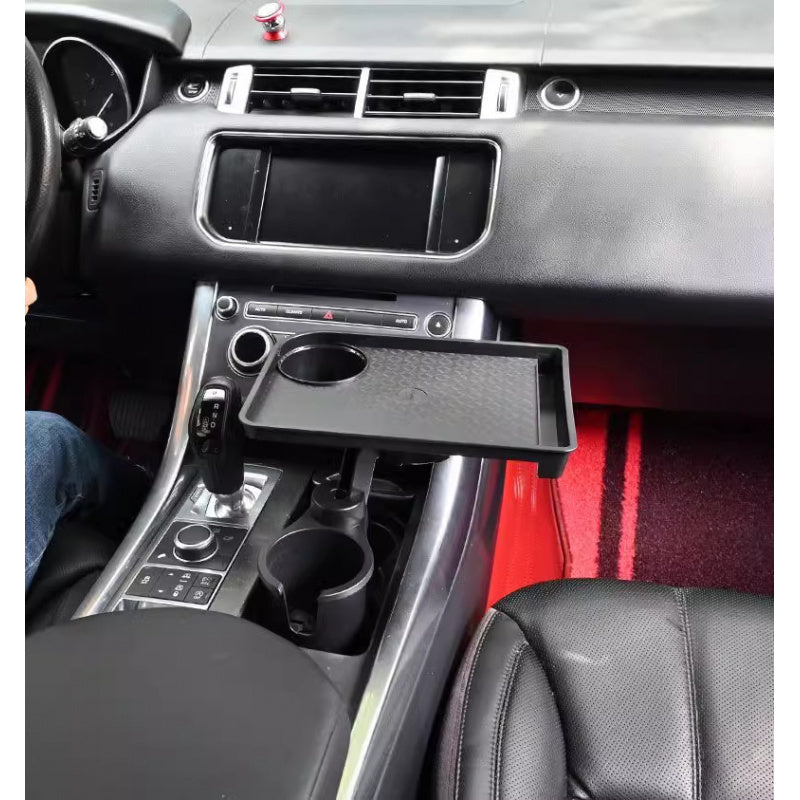 3-in-1 Car Cup Holder Expandable Tray, Detachable 360° Swivel Adjustable Base, 40lbs Load Capacity, Non-Slip Rubber Pad, No Direct Contact with Food, Dual Cup Holders, Perfect for Daily Commute / Long-Distance Driving / In-Car Dining