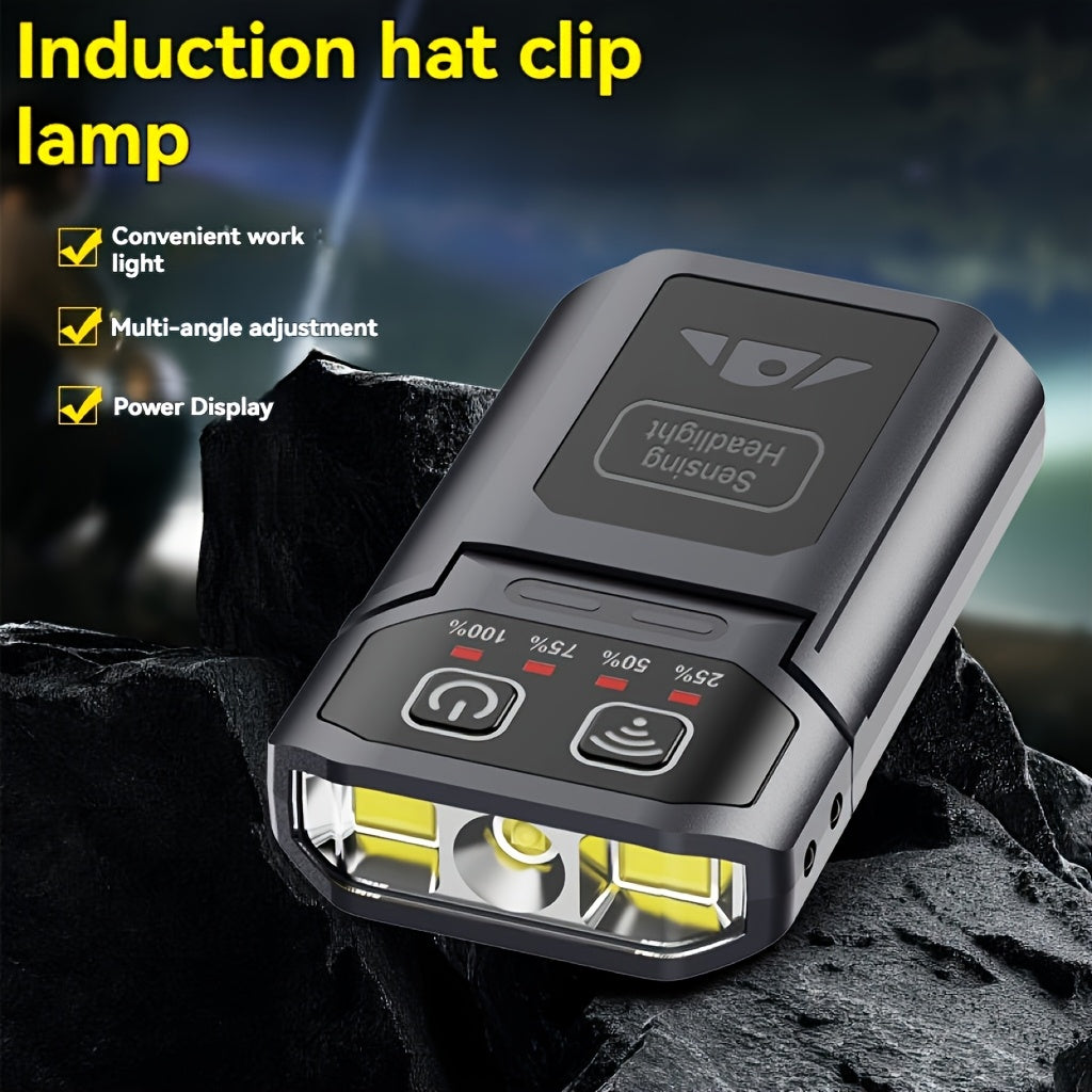 Holiday Hot-Selling Headlamp Work Light, Foldable & Detachable Flashlight, Rechargeable with Built-in Lithium Battery & Type-C Charging, Ideal for Night Running, Fishing, Emergency & Outdoor Lighting