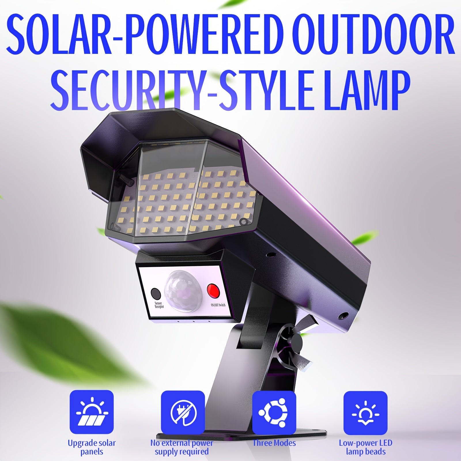 1pc LED Ultra-bright Solar Wall Light | HD Camera Design | Dazzling Bright Light with Motion Sensor | Realistic Surveillance Effects | Remote Control Included | Anti-theft Feature | Durable ABS Material Suitable for Commercial Streets and Garages