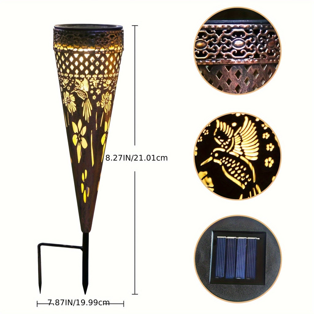 6/4/2-Piece Solar Hummingbird Metal Courtyard Garden Light Street Landscape Light Solar Powered Patio Walkway Path Light Waterproof Lawn Decoration Gift for Mom Grandma