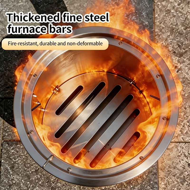 Outdoor Portable Straight-Tube Wood Burning Stove for Picnic, Multi-Functional Home Wood Stove, Rural Household Wood Cooker