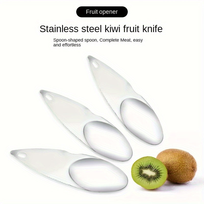 Premium Stainless Steel Kiwi Tool – Easy Scooping, Peeling &amp; Serving – Ergonomic Handle for Comfortable Grip – Rust-Proof – Easy to Clean